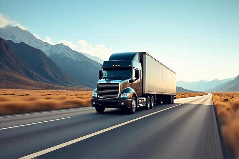 Heavy duty trucks on highway